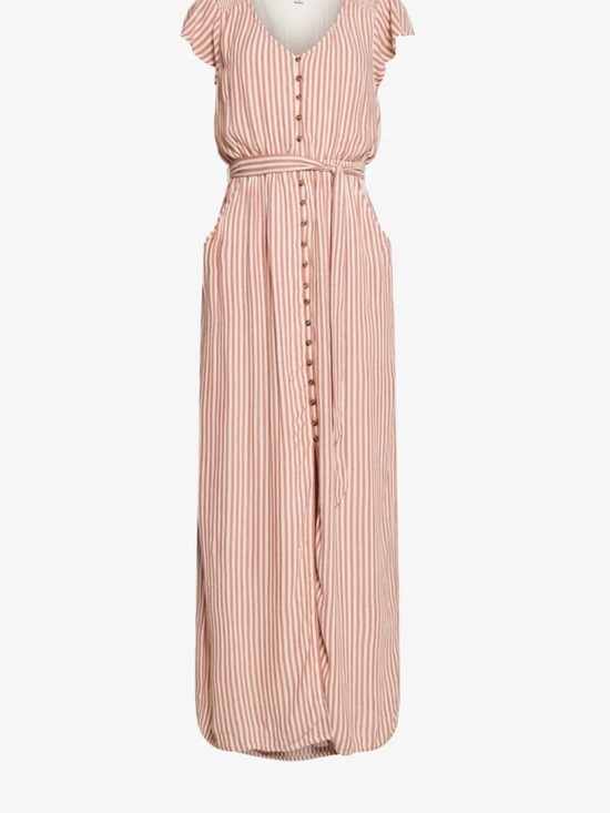 American Eagle Outfitters Dresses & Skirts - American Eagle Outfitters Pink and White Striped Maxi Dress with Tie Waist